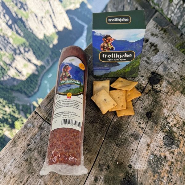 Hovedbilde Trollpølse med smak av bacon ca550g (NYHET)