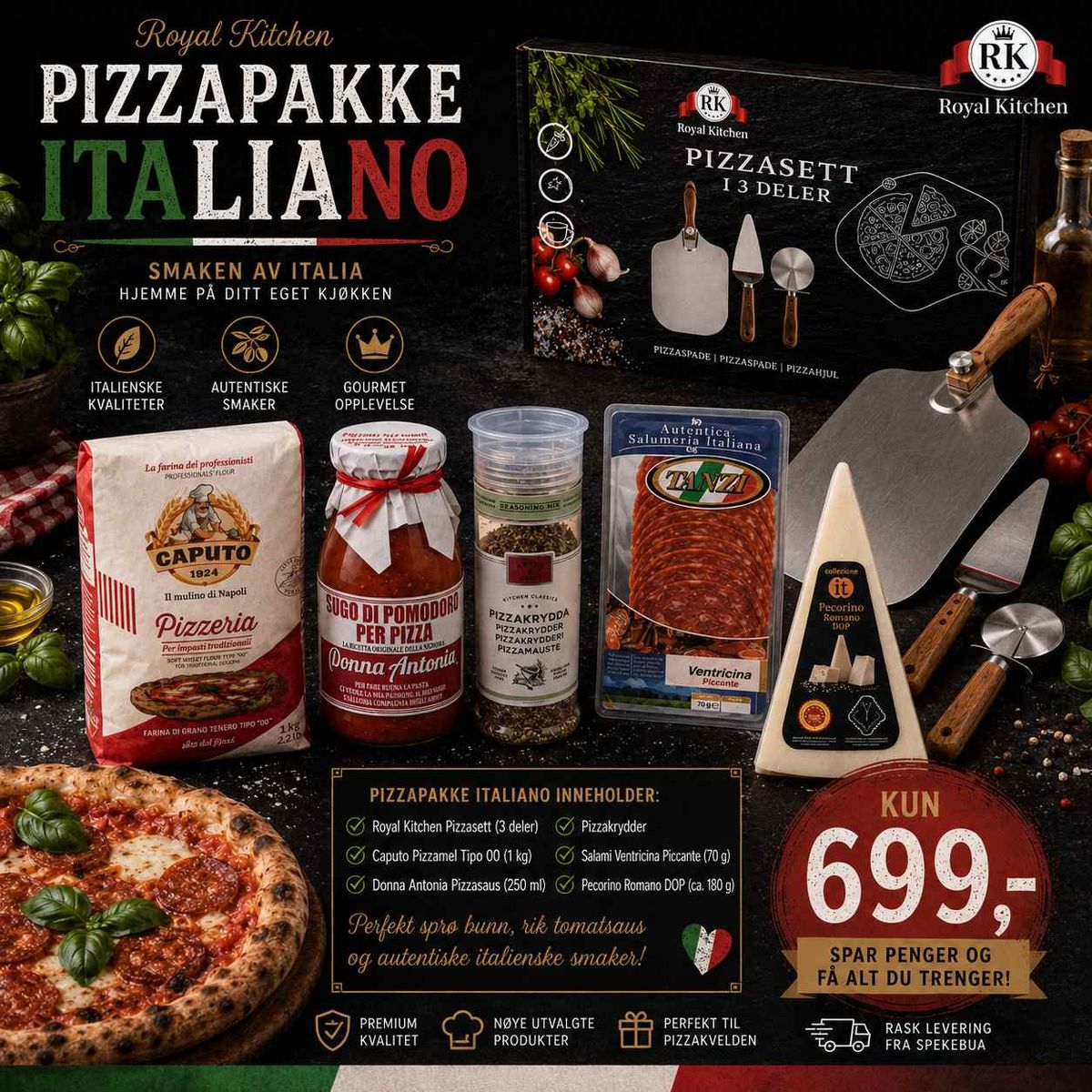 🇮🇹 Royal Kitchen Pizza Box – Italia