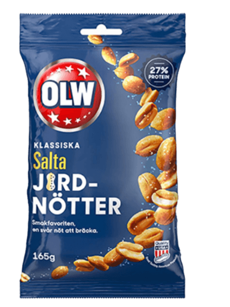 Hovedbilde Salte Peanøtter Olw 165g