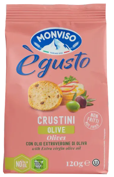 Hovedbilde Panmonviso crustini m/oliven 120 g(04.11.26)